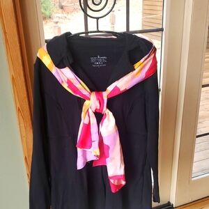 Vince‎ Camuto 70"x17" Multicolored Bold Pink and Yellow 100% Silk Scarf